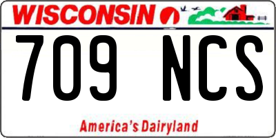WI license plate 709NCS