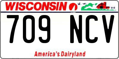 WI license plate 709NCV