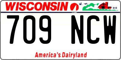 WI license plate 709NCW