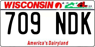 WI license plate 709NDK