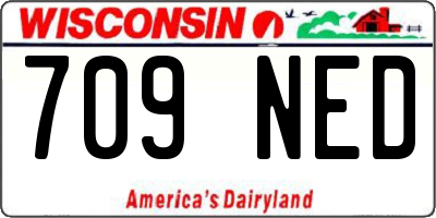 WI license plate 709NED