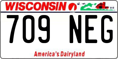 WI license plate 709NEG