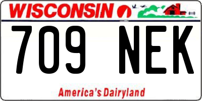 WI license plate 709NEK