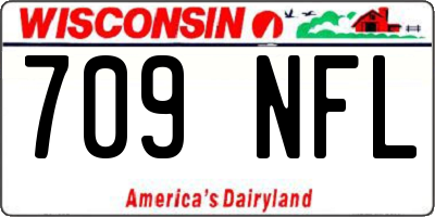 WI license plate 709NFL