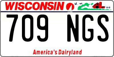 WI license plate 709NGS
