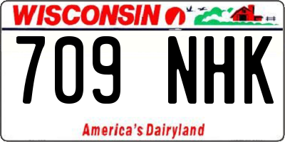 WI license plate 709NHK