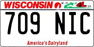 WI license plate 709NIC