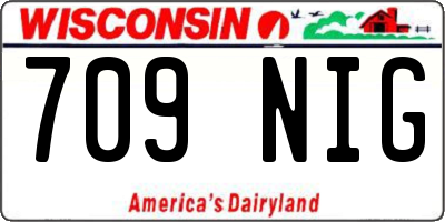 WI license plate 709NIG