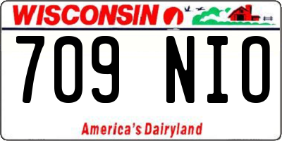 WI license plate 709NIO