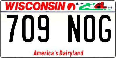 WI license plate 709NOG