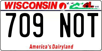 WI license plate 709NOT