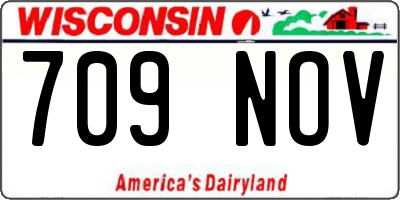 WI license plate 709NOV