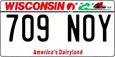 WI license plate 709NOY