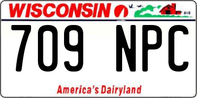 WI license plate 709NPC
