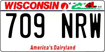WI license plate 709NRW