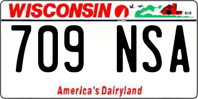 WI license plate 709NSA
