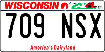 WI license plate 709NSX