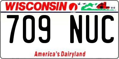 WI license plate 709NUC