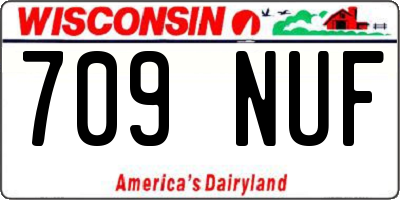 WI license plate 709NUF