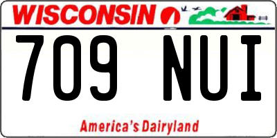 WI license plate 709NUI