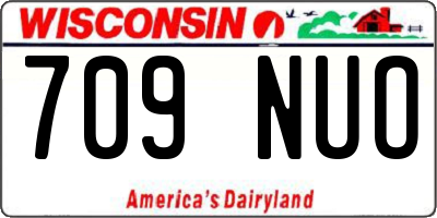 WI license plate 709NUO