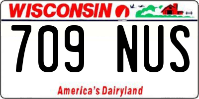 WI license plate 709NUS
