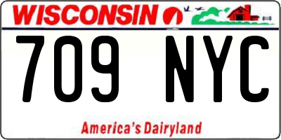 WI license plate 709NYC