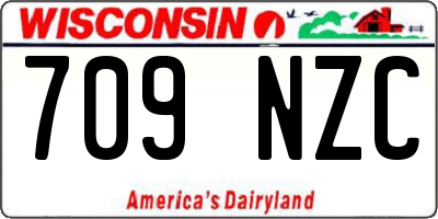 WI license plate 709NZC