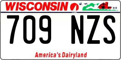 WI license plate 709NZS