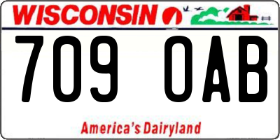 WI license plate 709OAB