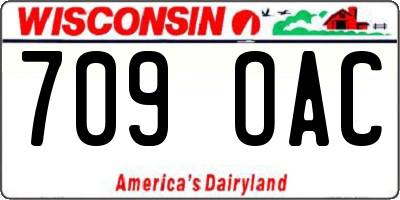WI license plate 709OAC