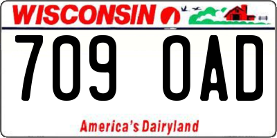 WI license plate 709OAD