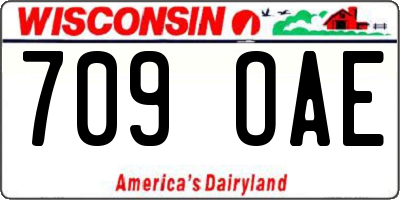 WI license plate 709OAE