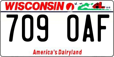 WI license plate 709OAF