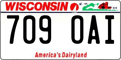 WI license plate 709OAI