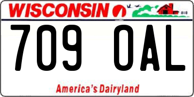 WI license plate 709OAL