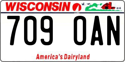 WI license plate 709OAN
