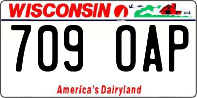 WI license plate 709OAP