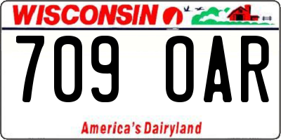 WI license plate 709OAR