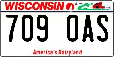 WI license plate 709OAS
