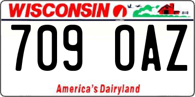 WI license plate 709OAZ