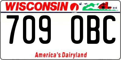 WI license plate 709OBC