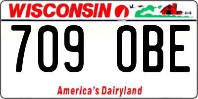 WI license plate 709OBE