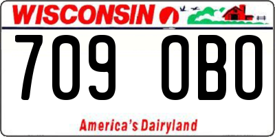 WI license plate 709OBO