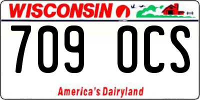 WI license plate 709OCS