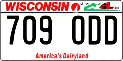 WI license plate 709ODD