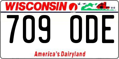 WI license plate 709ODE
