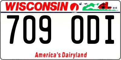 WI license plate 709ODI