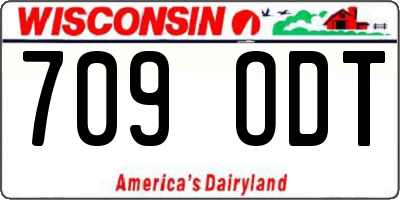 WI license plate 709ODT