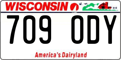 WI license plate 709ODY
